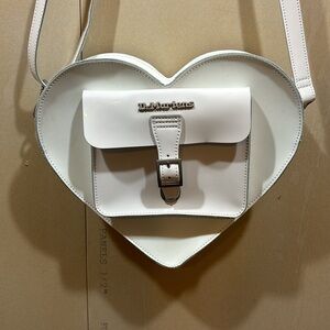 Dr Martens White Heart Bag With Silver Hardware